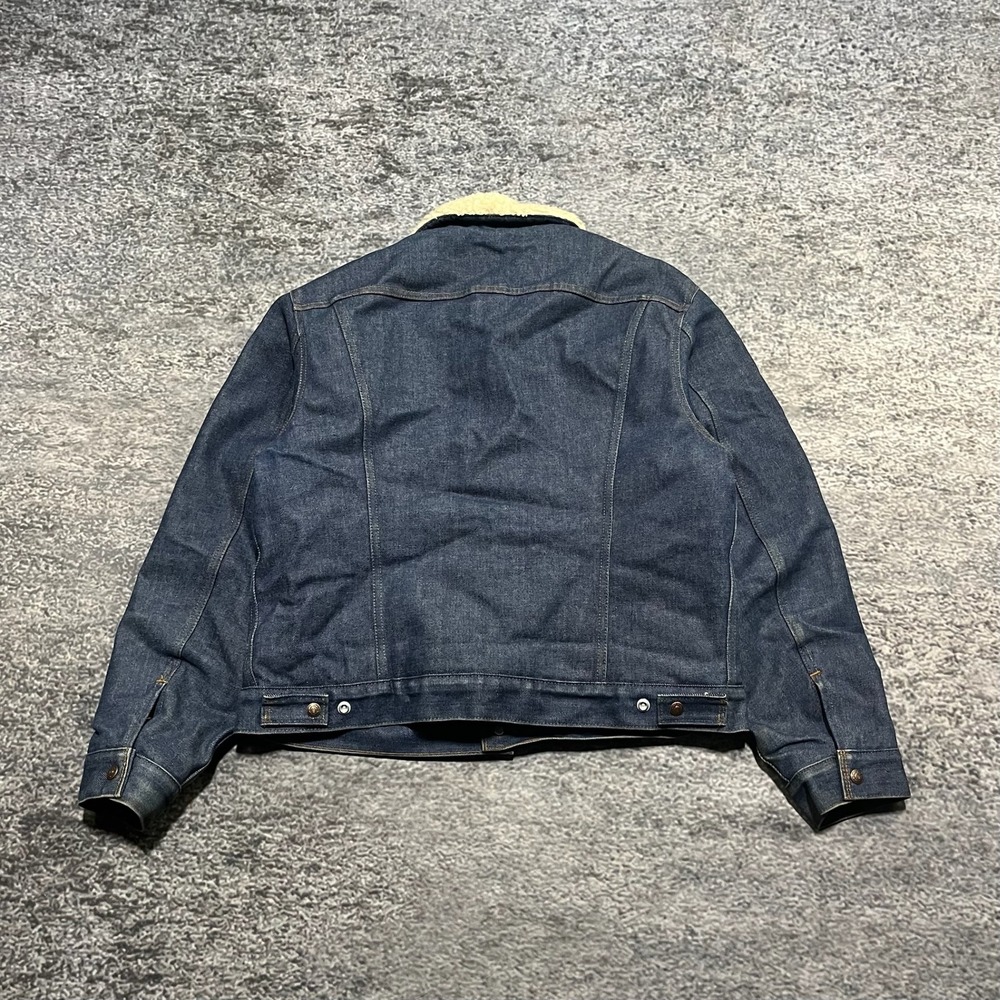 Vintage Levi's Orange Tab Sherpa Denim Jacket Size 46 Blue Lined Western 80s - Picture 2 of 9